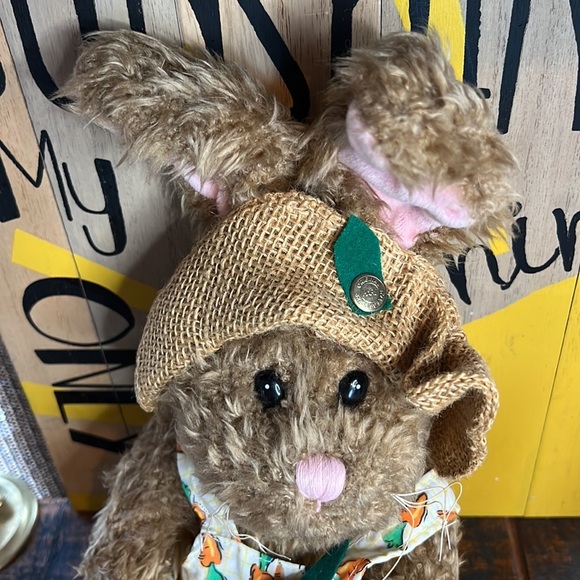 Brass Button Collectables Flora NWT Vintage Bunny Plush with jointed legs & arms - Picture 12 of 17